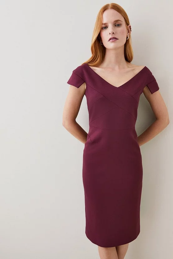 Coupon 💯 Karen Millen Structured Crepe Cross Detail Midi 👗 Dress 🥰 10 Coupon 💯 Karen Millen Structured Crepe Cross Detail Midi 👗 Dress 🥰 - Image 8