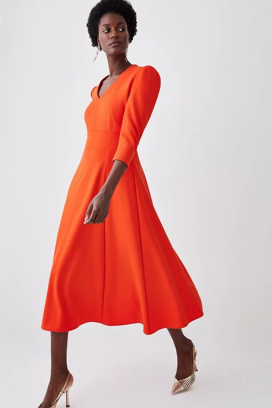Deals 👍 Karen Millen Structured Crepe Full 👗 Skirted Midi 👗 Dress 🤩 11 Deals 👍 Karen Millen Structured Crepe Full 👗 Skirted Midi 👗 Dress 🤩 - Image 9