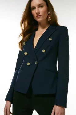 Discount 👏 Karen Millen Tailored Button Military Blazer ❤️ 26 Discount 👏 Karen Millen Tailored Button Military Blazer ❤️ -Karen Millen Outlet store womens black tailored button military blazer 3
