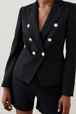 Discount 👏 Karen Millen Tailored Button Military Blazer ❤️ 27 Discount 👏 Karen Millen Tailored Button Military Blazer ❤️ -Karen Millen Outlet store womens black tailored button military blazer 4