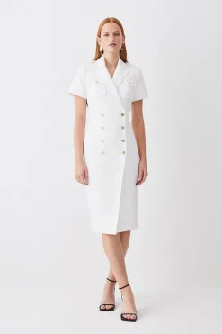 New 🔔 Karen Millen Tailored Double Breasted Tux Midi 👗 Dress 👍 -Karen Millen Outlet store womens black tailored double breasted tux midi dress 1