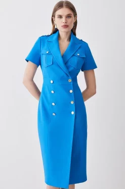 New 🔔 Karen Millen Tailored Double Breasted Tux Midi 👗 Dress 👍 -Karen Millen Outlet store womens black tailored double breasted tux midi dress 3