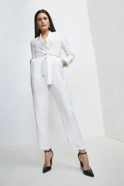 Outlet ๐ฅ Karen Millen Tuxedo Belted Wrap Jumpsuit ๐ฅฐ 14 Outlet ๐ฅ Karen Millen Tuxedo Belted Wrap Jumpsuit ๐ฅฐ -Karen Millen Outlet store womens black tuxedo belted wrap jumpsuit 1