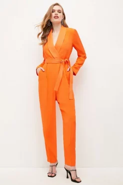 Outlet ๐ฅ Karen Millen Tuxedo Belted Wrap Jumpsuit ๐ฅฐ 18 Outlet ๐ฅ Karen Millen Tuxedo Belted Wrap Jumpsuit ๐ฅฐ -Karen Millen Outlet store womens black tuxedo belted wrap jumpsuit 5