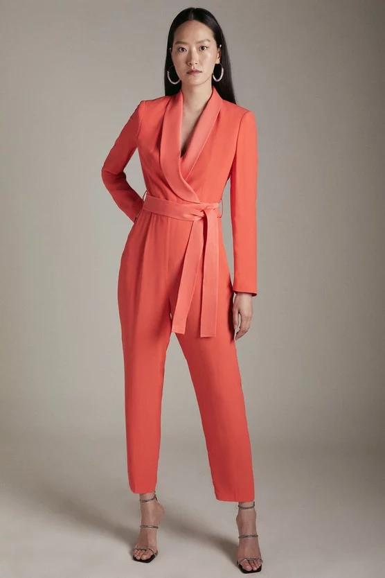 Outlet ๐ฅ Karen Millen Tuxedo Belted Wrap Jumpsuit ๐ฅฐ 5 Outlet ๐ฅ Karen Millen Tuxedo Belted Wrap Jumpsuit ๐ฅฐ - Image 4
