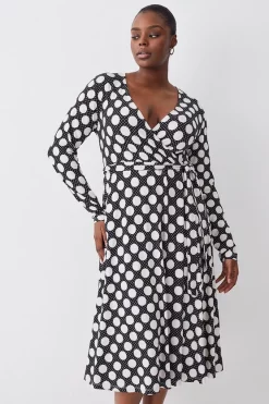 Buy 👍 Karen Millen Plus Size Self Belted Viscose Blend Jersey Midi 👗 Dress 🔥 15 Buy 👍 Karen Millen Plus Size Self Belted Viscose Blend Jersey Midi 👗 Dress 🔥 -Karen Millen Outlet store womens black white plus size self belted viscose blend jersey midi dress 1