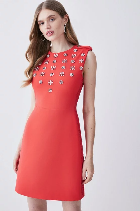 Deals 💯 Karen Millen Crystal Embellished Lace Mix Mini 👗 Dress ✔️ 8 Deals 💯 Karen Millen Crystal Embellished Lace Mix Mini 👗 Dress ✔️ - Image 6
