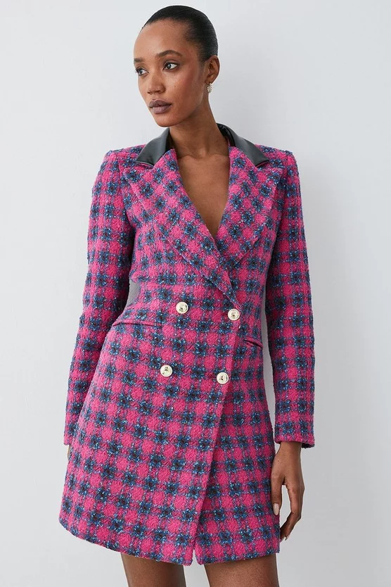 Budget ๐ Karen Millen Italian Check Boucle Tailored Tux Mini ๐ Dress ๐ 8 Budget ๐ Karen Millen Italian Check Boucle Tailored Tux Mini ๐ Dress ๐ - Image 6