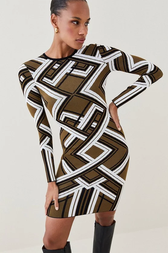 Best deal 🌟 Karen Millen Placement Stripe Jacquard Knit Pencil Mini 👗 Dress 🌟 8 Best deal 🌟 Karen Millen Placement Stripe Jacquard Knit Pencil Mini 👗 Dress 🌟 - Image 6