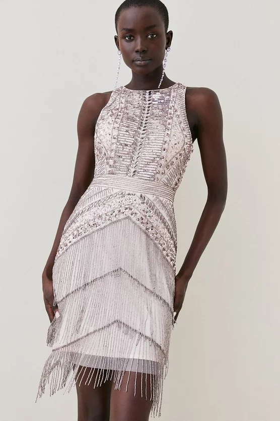 Best reviews of 🌟 Karen Millen Embellished Halter Fringed Mini 👗 Dress - blush 😉 8 Best reviews of 🌟 Karen Millen Embellished Halter Fringed Mini 👗 Dress - blush 😉 - Image 6