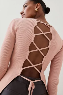 New โค๏ธ Karen Millen Lace Back Rib Knit Top ๐ฅ 14 New โค๏ธ Karen Millen Lace Back Rib Knit Top ๐ฅ -Karen Millen Outlet store womens blush lace back rib knit top 1