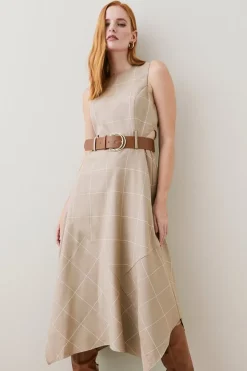 Wholesale ๐ฅฐ Karen Millen Check Belted High Low Midi ๐ Dress - camel ๐งจ 13 Wholesale ๐ฅฐ Karen Millen Check Belted High Low Midi ๐ Dress - camel ๐งจ -Karen Millen Outlet store womens camel check belted high low midi dress