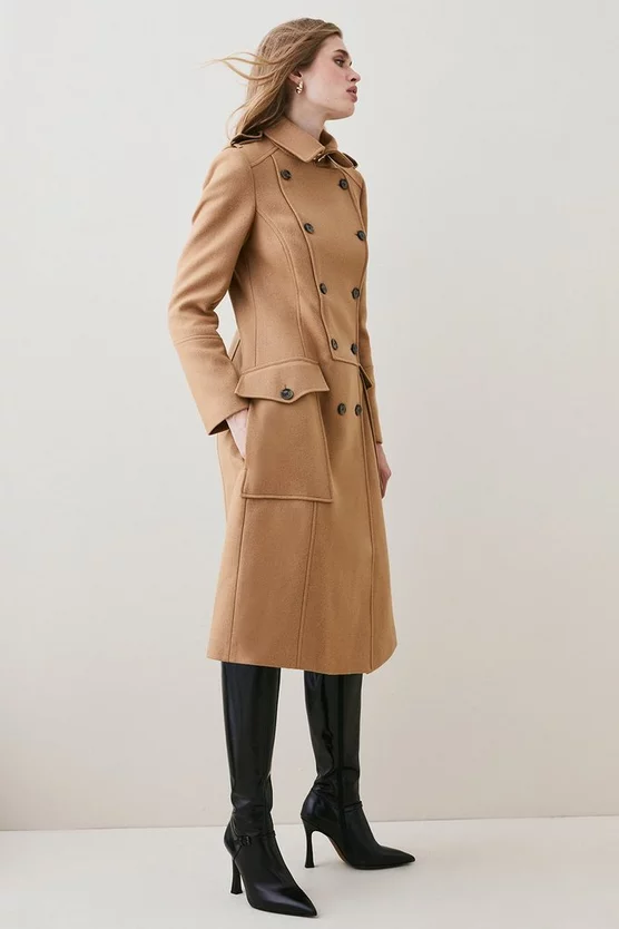 Cheapest 🎁 Karen Millen Italian Virgin Wool Military 🧥 Coat - camel 😀 9 Cheapest 🎁 Karen Millen Italian Virgin Wool Military 🧥 Coat - camel 😀 - Image 7
