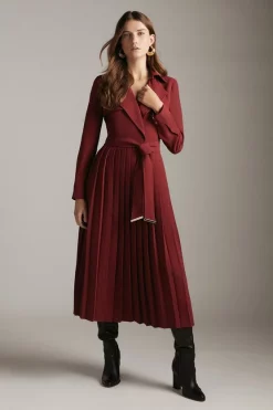 Outlet 🛒 Karen Millen Long Sleeve Woven Pleated Midi Trench 👗 Dress ❤️ 17 Outlet 🛒 Karen Millen Long Sleeve Woven Pleated Midi Trench 👗 Dress ❤️ -Karen Millen Outlet store womens camel long sleeve woven pleated midi trench dress 2