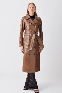 Top 10 ✔️ Karen Millen Patent Leather Trench 🧥 Coat - camel 🧨 -Karen Millen Outlet store womens camel patent leather trench coat