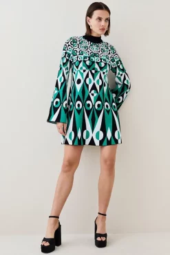 Best Pirce ✔️ Karen Millen Embellished Geo Jacquard Swing Mini 👗 Dress 😍 13 Best Pirce ✔️ Karen Millen Embellished Geo Jacquard Swing Mini 👗 Dress 😍 -Karen Millen Outlet store womens cobalt embellished geo jacquard swing mini dress 1 1