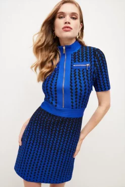 Coupon ❤️ Karen Millen Faded Geo Jacquard Bandage Knit Mini 👗 Dress - cobalt 😍 11 Coupon ❤️ Karen Millen Faded Geo Jacquard Bandage Knit Mini 👗 Dress - cobalt 😍 -Karen Millen Outlet store womens cobalt faded geo jacquard bandage knit mini dress