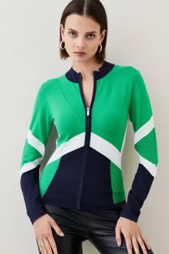 Top 10 ๐ Karen Millen Sporty Colour Block High Neck Knit Top โ 13 Top 10 ๐ Karen Millen Sporty Colour Block High Neck Knit Top โ -Karen Millen Outlet store womens cobalt sporty colour block high neck knit top 1