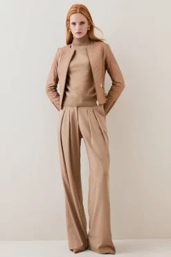 Wholesale 🌟 Karen Millen Leather Quilted Biker Jacket 🛒 18 Wholesale 🌟 Karen Millen Leather Quilted Biker Jacket 🛒 -Karen Millen Outlet store womens cream leather quilted biker jacket