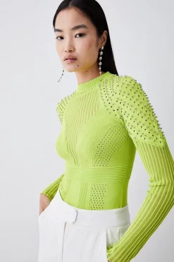 New ❤️ Karen Millen Mesh Sheer Knit High Neck Jumper 💯 16 New ❤️ Karen Millen Mesh Sheer Knit High Neck Jumper 💯 -Karen Millen Outlet store womens cream mesh sheer knit high neck jumper 1