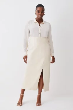 Best reviews of 🎁 Karen Millen Plus Size Compact Stretch Corset Seamed Midi 👗 Skirt - cream 👏 -Karen Millen Outlet store womens cream plus size compact stretch corset seamed midi skirt