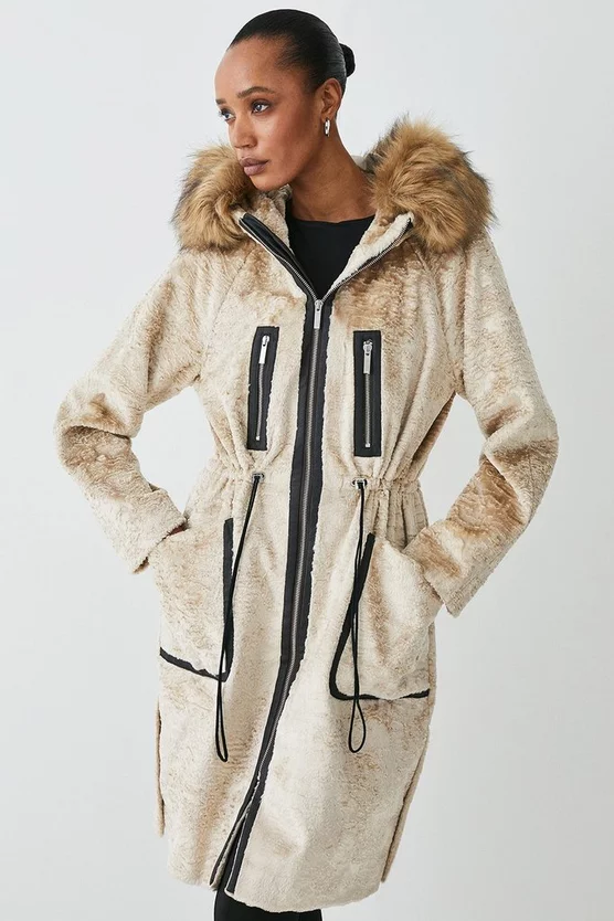 Wholesale ๐ Karen Millen Signature Faux Ponyskin Hooded Parka ๐งฅ Coat - cream ๐งจ 8 Wholesale ๐ Karen Millen Signature Faux Ponyskin Hooded Parka ๐งฅ Coat - cream ๐งจ - Image 7