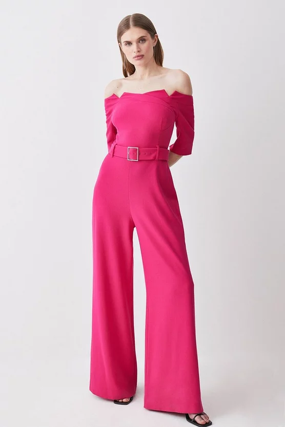 Brand new 👏 Karen Millen Structured Crepe Off Shoulder Wide Leg Jumpsuit 🛒 8 Brand new 👏 Karen Millen Structured Crepe Off Shoulder Wide Leg Jumpsuit 🛒 - Image 6