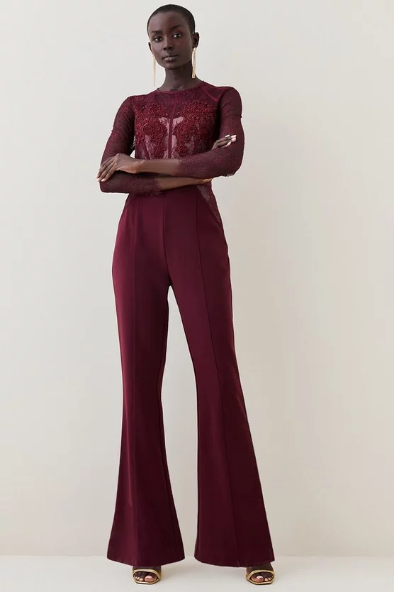 Cheap 🤩 Karen Millen Guipure & Beaded Corset Detail Woven Jumpsuit - fig ✔️ 8 Cheap 🤩 Karen Millen Guipure & Beaded Corset Detail Woven Jumpsuit - fig ✔️ - Image 6