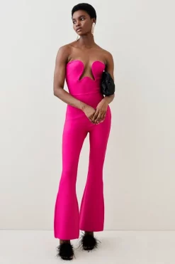 Best reviews of 💯 Karen Millen Knitted Bandage Corset Detail Jumpsuit 🛒 -Karen Millen Outlet store womens fuchsia knitted bandage corset detail jumpsuit