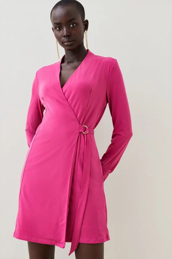 Promo ๐ Karen Millen Slinky Buckle Detail Wrap Jersey Mini ๐ Dress ๐ 8 Promo ๐ Karen Millen Slinky Buckle Detail Wrap Jersey Mini ๐ Dress ๐ - Image 6