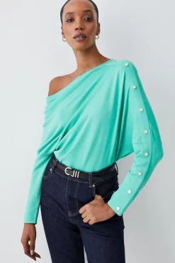 Hot Sale 👏 Karen Millen Viscose Blend Knitted Drape Shoulder Jumper ⌛ 17 Hot Sale 👏 Karen Millen Viscose Blend Knitted Drape Shoulder Jumper ⌛ -Karen Millen Outlet store womens fuchsia viscose blend knitted drape shoulder jumper 2