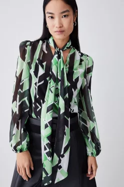 Cheapest ๐ฏ Karen Millen Jigsaw Geo Georgette Tie Neck Blouse ๐ 15 Cheapest ๐ฏ Karen Millen Jigsaw Geo Georgette Tie Neck Blouse ๐ -Karen Millen Outlet store womens geo jigsaw geo georgette tie neck blouse