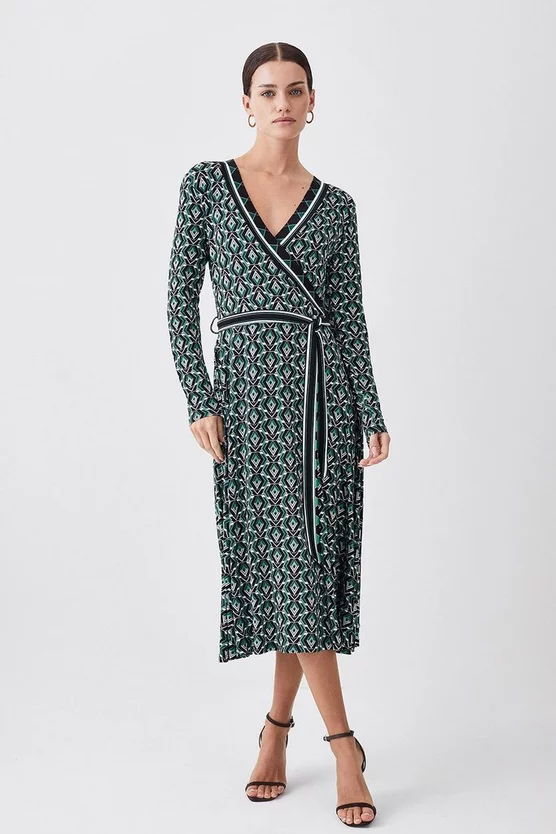 Best deal โค๏ธ Karen Millen Petite Wrap Front Viscose Blend Jersey Midi ๐ Dress - geo ๐ 8 Best deal โค๏ธ Karen Millen Petite Wrap Front Viscose Blend Jersey Midi ๐ Dress - geo ๐ - Image 6