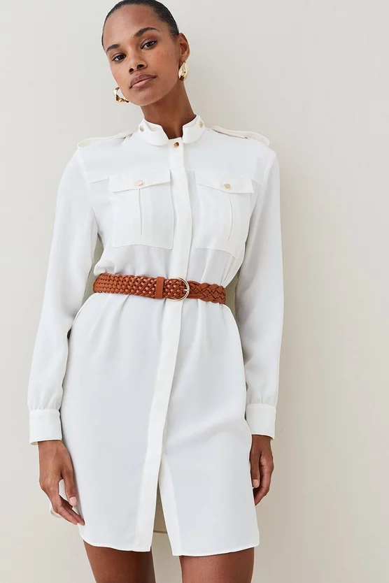 Best deal ๐ Karen Millen Crepe Belted ๐ Shirt Mini ๐ Dress ๐ 7 Best deal ๐ Karen Millen Crepe Belted ๐ Shirt Mini ๐ Dress ๐ - Image 5