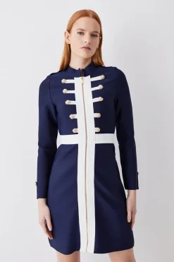 New 🔔 Karen Millen Long Sleeve Military Trim A-line Bandage Knit Mini 👗 Dress 😀 14 New 🔔 Karen Millen Long Sleeve Military Trim A-line Bandage Knit Mini 👗 Dress 😀 -Karen Millen Outlet store womens green long sleeve military trim a line bandage knit mini dress