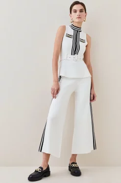 Brand new 🌟 Karen Millen Milano Knit Belted Peplum Top 🔔 -Karen Millen Outlet store womens green milano knit belted peplum top