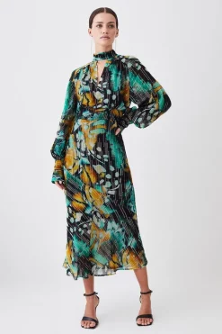 Top 10 ✨ Karen Millen Petite Metallic Iridescent Column Midi 👗 Dress ✔️ -Karen Millen Outlet store womens green petite metallic iridescent column midi dress 1