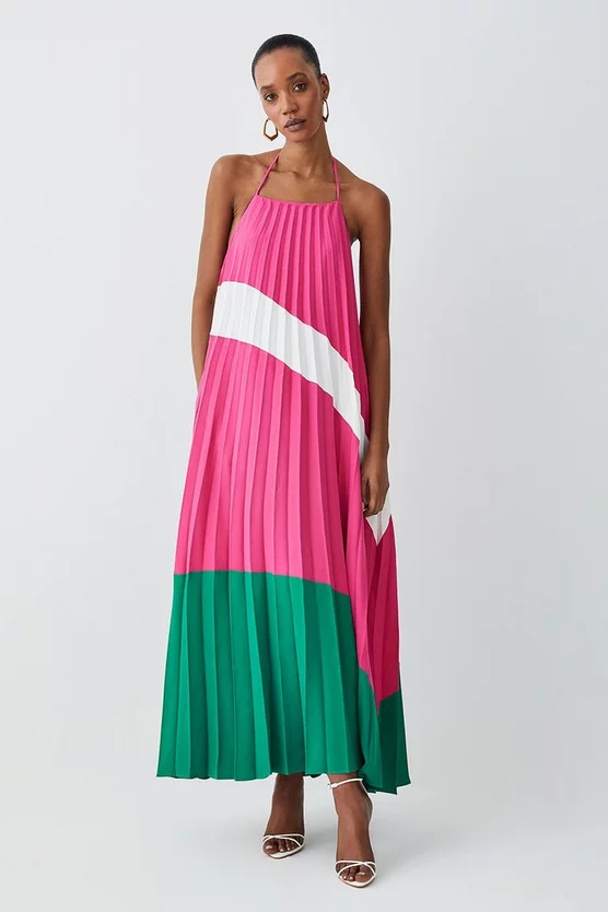 Discount 😀 Karen Millen Soft Tailored Pleated Halter Neck Maxi 👗 Dress 👏 8 Discount 😀 Karen Millen Soft Tailored Pleated Halter Neck Maxi 👗 Dress 👏 - Image 6