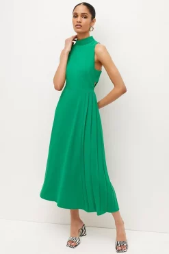 New ๐ Karen Millen Soft Tailored Pleated Panel Midaxi ๐ Dress ๐คฉ 21 New ๐ Karen Millen Soft Tailored Pleated Panel Midaxi ๐ Dress ๐คฉ -Karen Millen Outlet store womens green soft tailored pleated panel midaxi dress 5