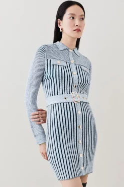 Best deal 🤩 Karen Millen Belted Utility Rib Knitted Mini 👗 Dress ⭐ 13 Best deal 🤩 Karen Millen Belted Utility Rib Knitted Mini 👗 Dress ⭐ -Karen Millen Outlet store womens grey20marl belted utility rib knitted mini dress