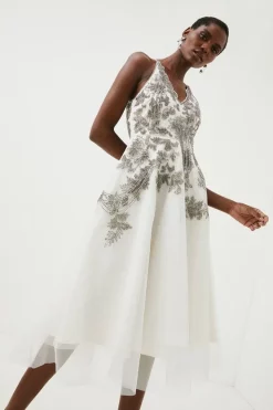 Best deal 🛒 Karen Millen Beaded Embellished Fringed Maxi Woven Prom 👗 Dress - ivory 👏 -Karen Millen Outlet store womens ivory beaded embellished fringed maxi woven prom dress