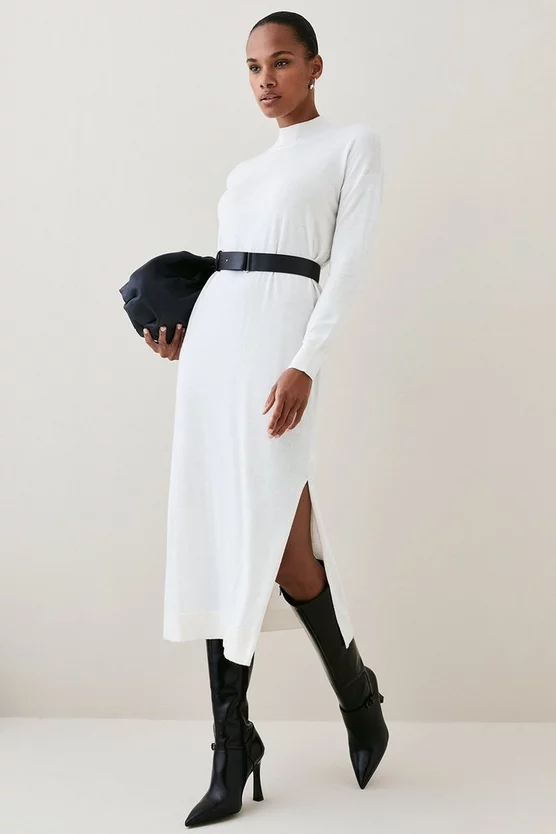 Best deal 🤩 Karen Millen Cashmere Blend Funnel Neck Belted Midi 👗 Dress ✔️ 8 Best deal 🤩 Karen Millen Cashmere Blend Funnel Neck Belted Midi 👗 Dress ✔️ - Image 6