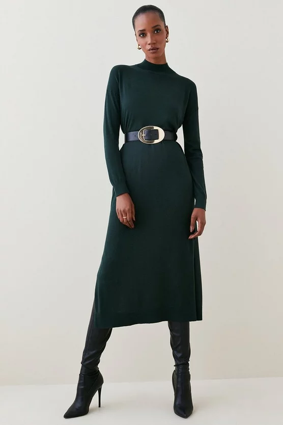 Best deal 🤩 Karen Millen Cashmere Blend Funnel Neck Belted Midi 👗 Dress ✔️ 7 Best deal 🤩 Karen Millen Cashmere Blend Funnel Neck Belted Midi 👗 Dress ✔️ - Image 5