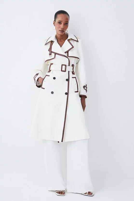 Cheapest 🎁 Karen Millen Collar Detail Belted Trench 🧥 Coat - ivory ✨ 9 Cheapest 🎁 Karen Millen Collar Detail Belted Trench 🧥 Coat - ivory ✨ - Image 7