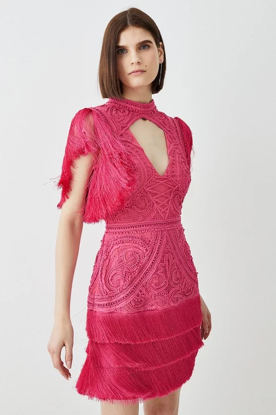 Cheapest 😀 Karen Millen Cornelli Embellished Fringed Woven 👗 Dress 😍 9 Cheapest 😀 Karen Millen Cornelli Embellished Fringed Woven 👗 Dress 😍 - Image 7