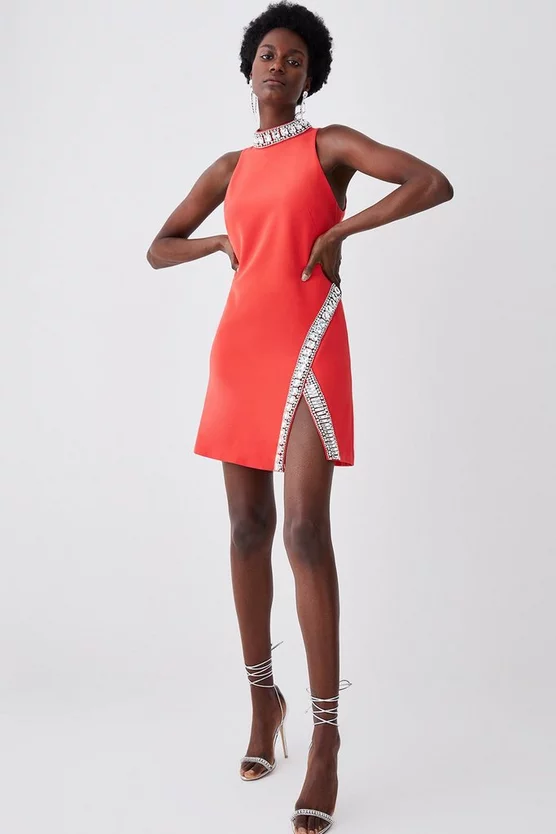 Deals 🔥 Karen Millen Crystal Embellished Woven Thigh Split Mini 😍 10 Deals 🔥 Karen Millen Crystal Embellished Woven Thigh Split Mini 😍 - Image 8