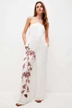 Best deal 🌟 Karen Millen Hydrangea Flower Print Halter Jumpsuit - ivory 👍 13 Best deal 🌟 Karen Millen Hydrangea Flower Print Halter Jumpsuit - ivory 👍 -Karen Millen Outlet store womens ivory hydrangea flower print halter jumpsuit