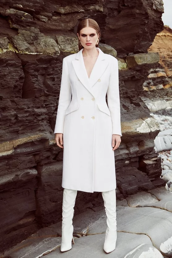Top 10 🤩 Karen Millen Italian Luxe Finish Wool Cashmere Blend Hourglass Midi 🧥 Coat - ivory 🔔 8 Top 10 🤩 Karen Millen Italian Luxe Finish Wool Cashmere Blend Hourglass Midi 🧥 Coat - ivory 🔔 - Image 6