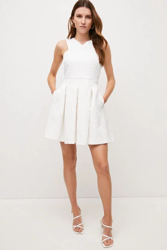 Buy ๐ Karen Millen Jacquard Cross Front Mini ๐ Dress - ivory ๐คฉ 8 Buy ๐ Karen Millen Jacquard Cross Front Mini ๐ Dress - ivory ๐คฉ - Image 6