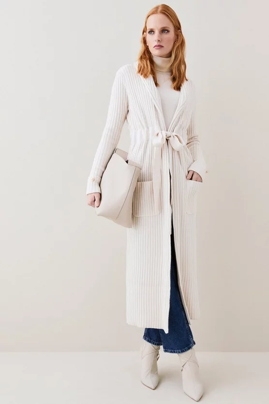 Cheapest ❤️ Karen Millen Shawl Neck Belted Rib Cardigan 🎁 9 Cheapest ❤️ Karen Millen Shawl Neck Belted Rib Cardigan 🎁 - Image 7
